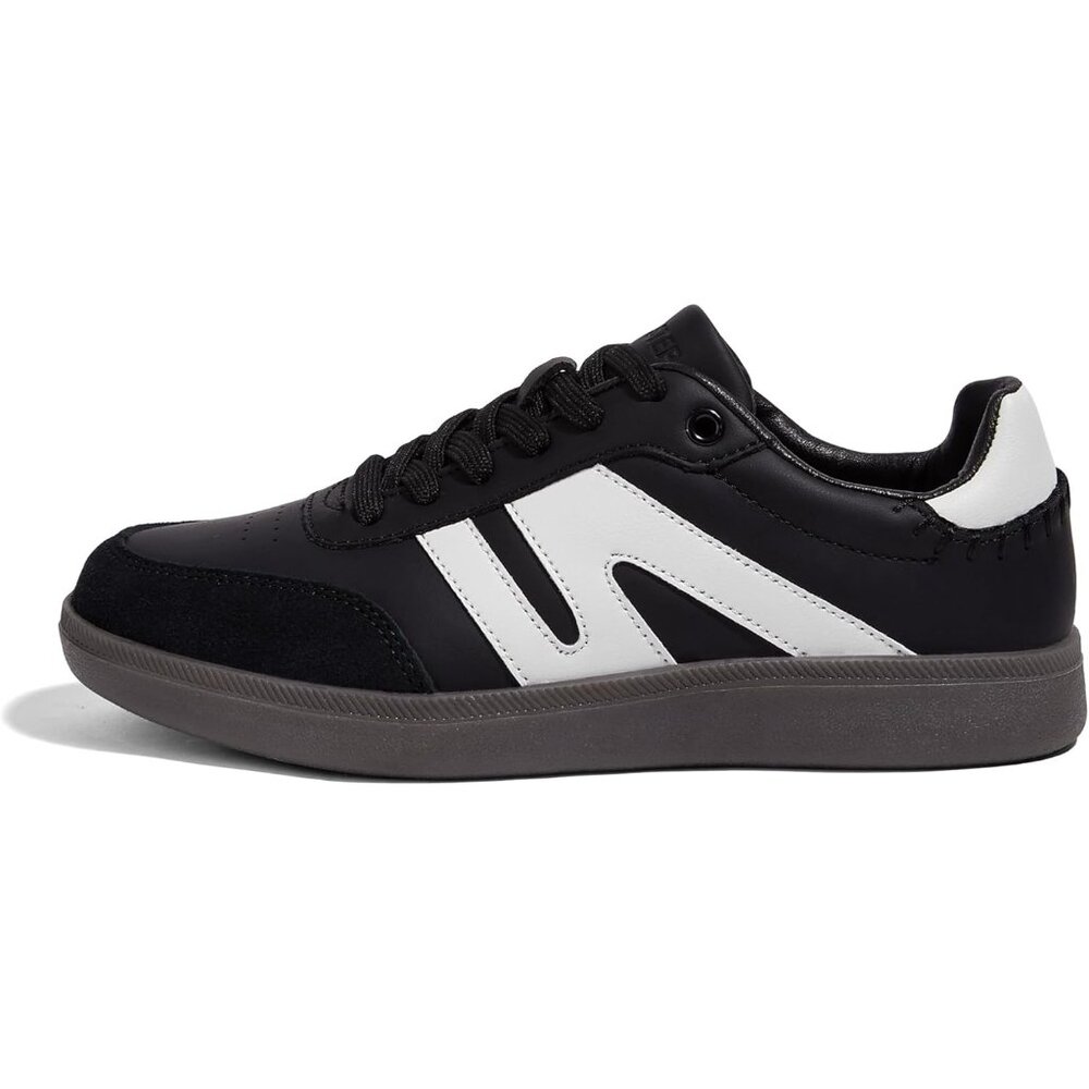 Women's Black Classic Retro Gum Sole Fashion Fabric Sneakers Shoes